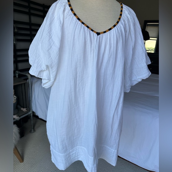 Sundry NWT white gauze cover up dress, size large (3) - Picture 6 of 15